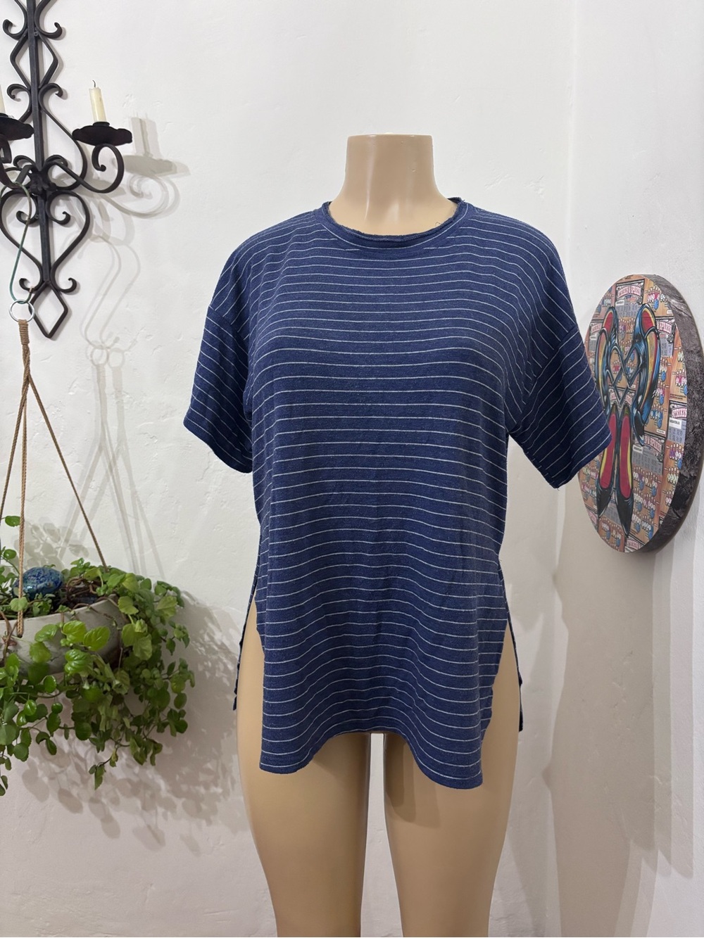 Oversized and Super Soft Striped Short Sleeve Top